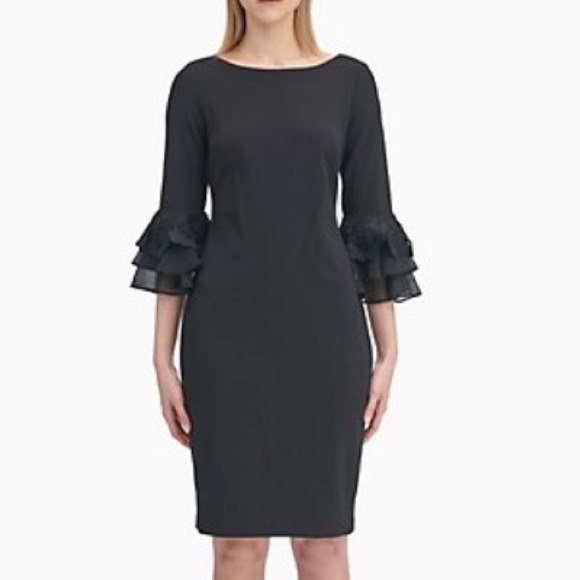 Calvin Klein Dresses & Skirts - NWT Calvin Klein Black Dress Chiffon Bell Sleeves Calvin Klein Dresses & Skirts - NWT Calvin Klein Black Dress Chiffon Bell Sleeves